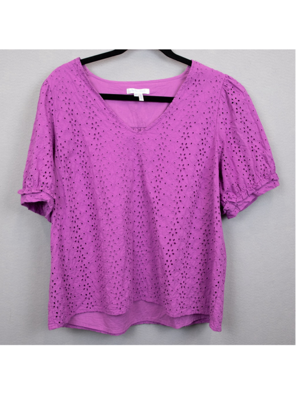 Draper James purple eyelet puff sleeve top-XL